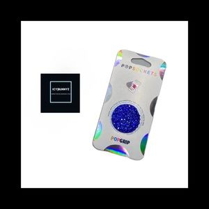 Sapphire Blue Luxe Crystal PopSocket Phone Holder Grip New